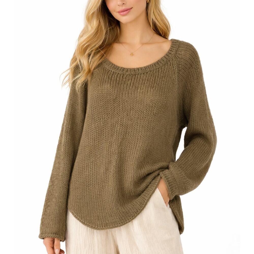 Wooden Ships Paola Buendia Mohair Wool Blend Sweater Brown Size S/M